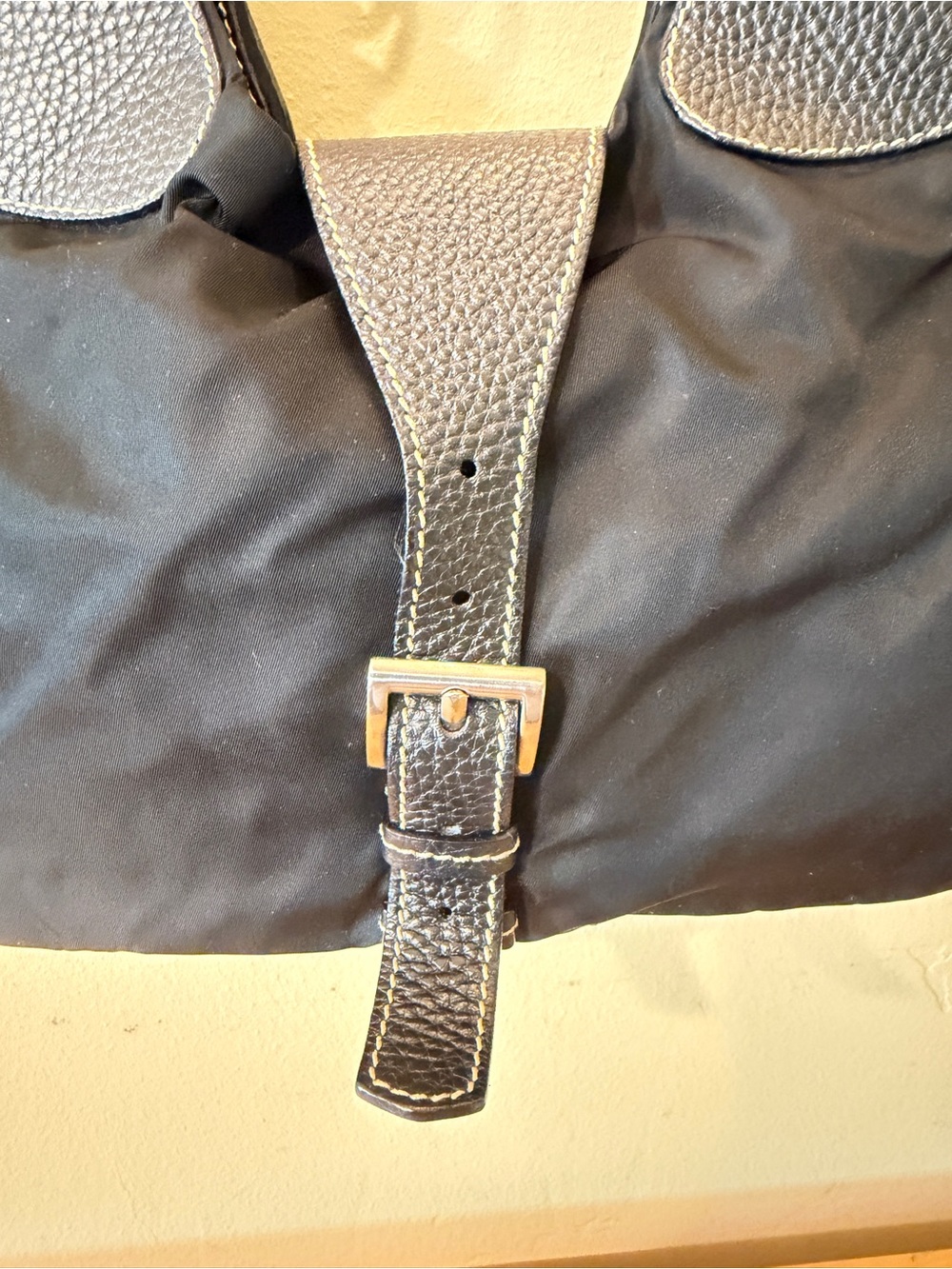 Prada Tessuto Nylon Hobo bag leather trim buckle - Picture 4 of 9